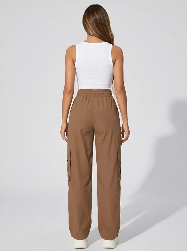 High-Rise Multi-Pocket Pocket Breathable Cargo Pants