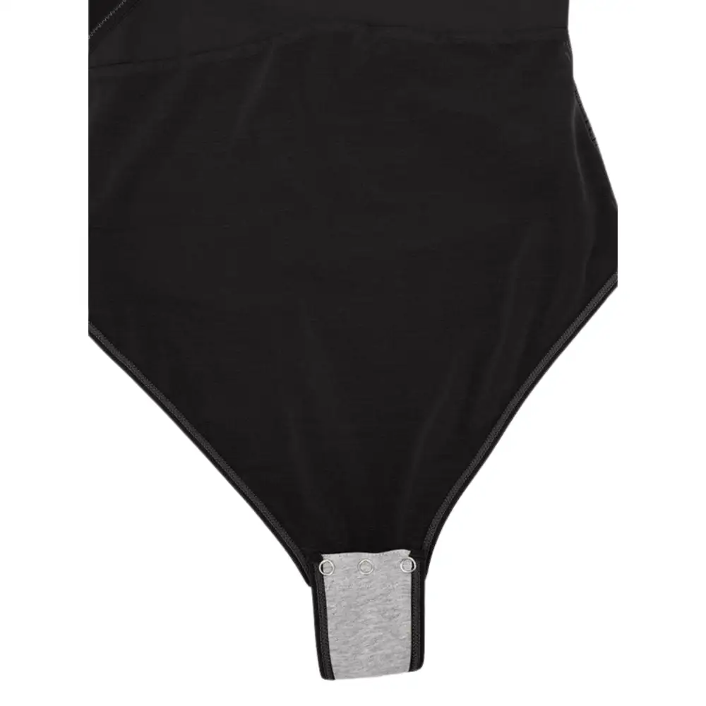 Pleated Deep V Long Sleeve Bodysuit