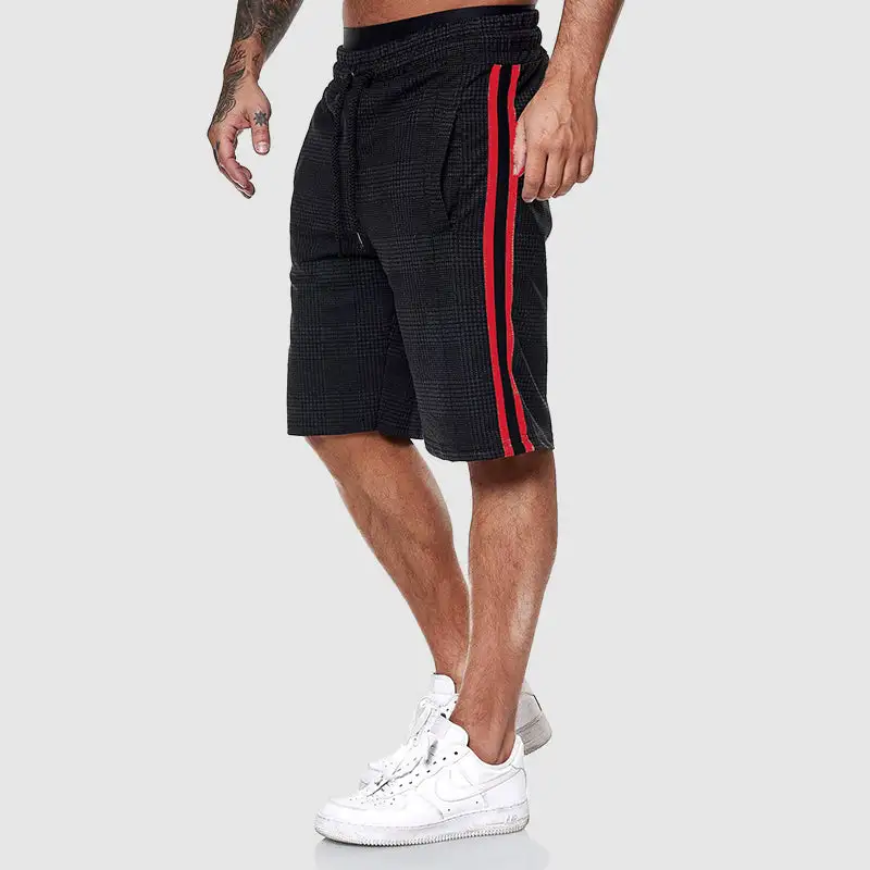Men's Checked Pattern Relaxed Fit Streetwear Shorts