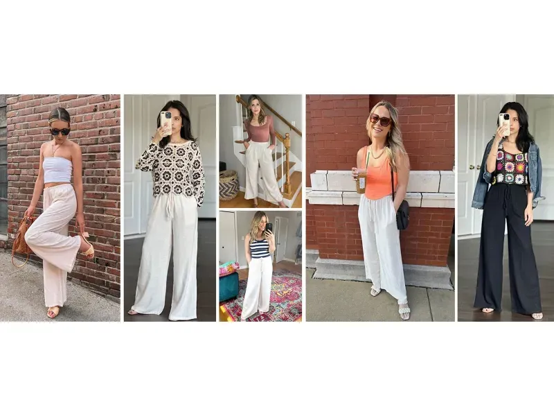 Women's Cotton Linen Summer Palazzo Pants