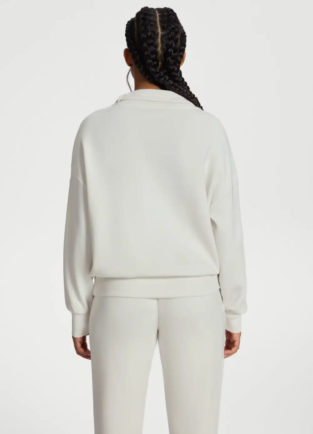 Dropped Shoulder Boxy Half-Zip Sweatshirt