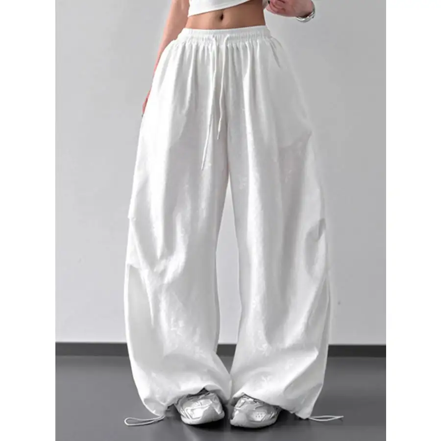Wide Leg Casual Drawstring Pants