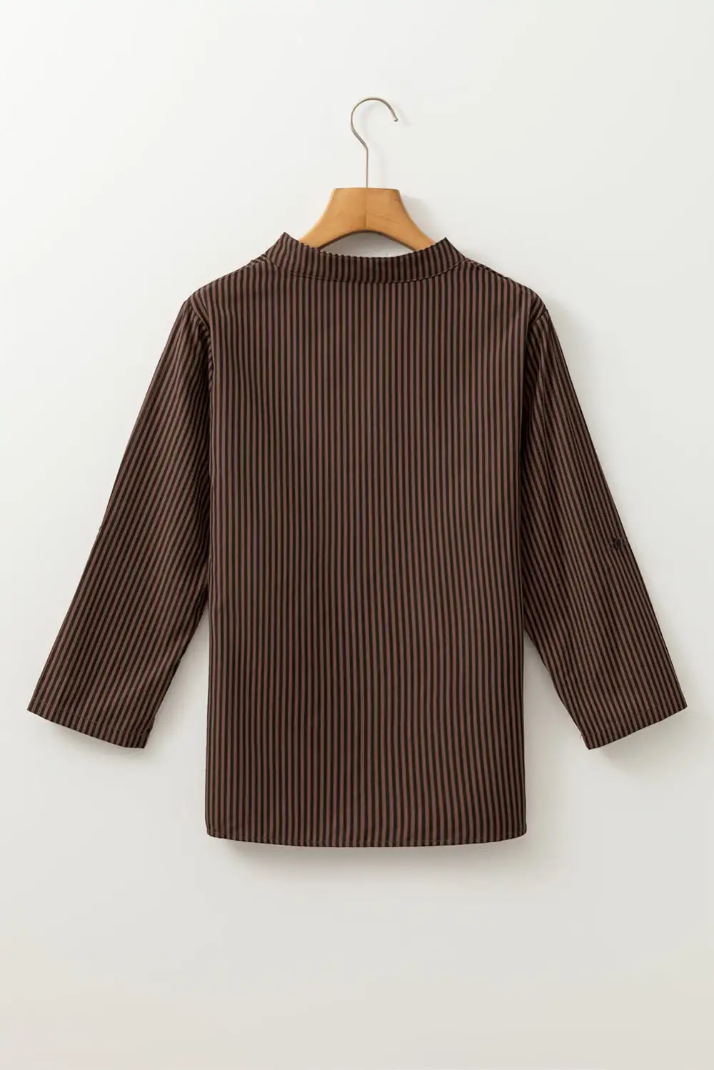 Striped Floral V-Neck Shirt Blouse