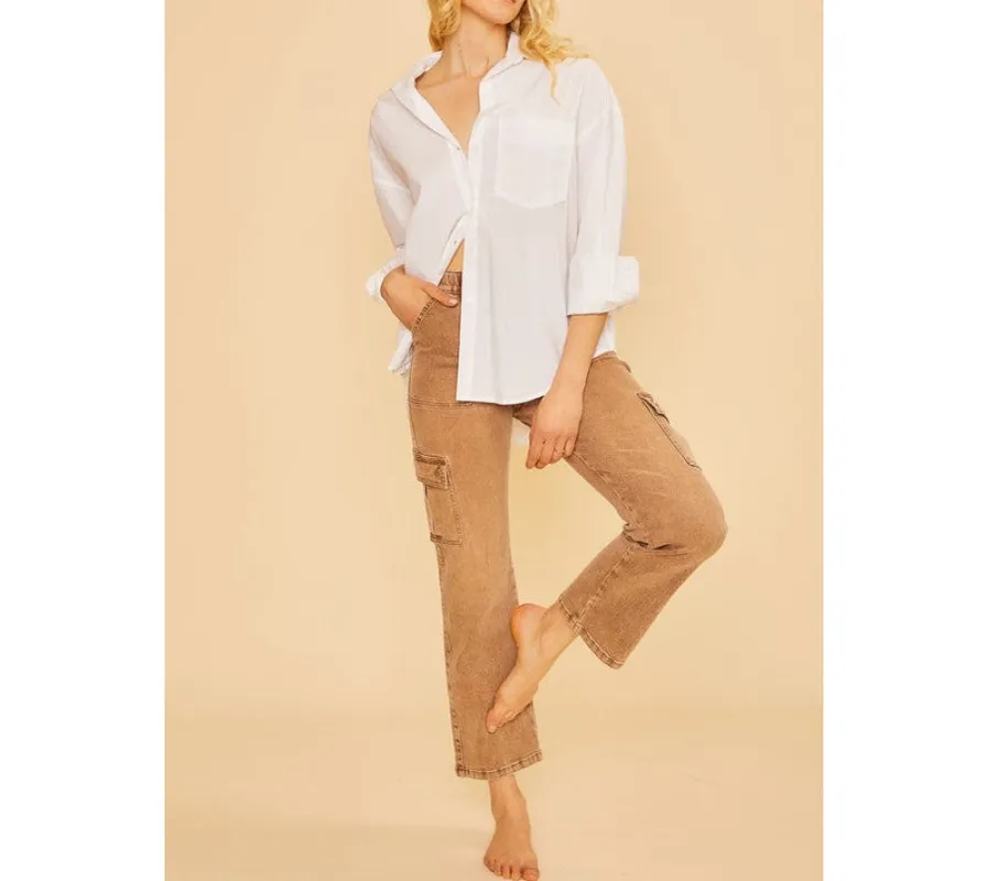 Straight Leg Jeans with Cargo Pockets
