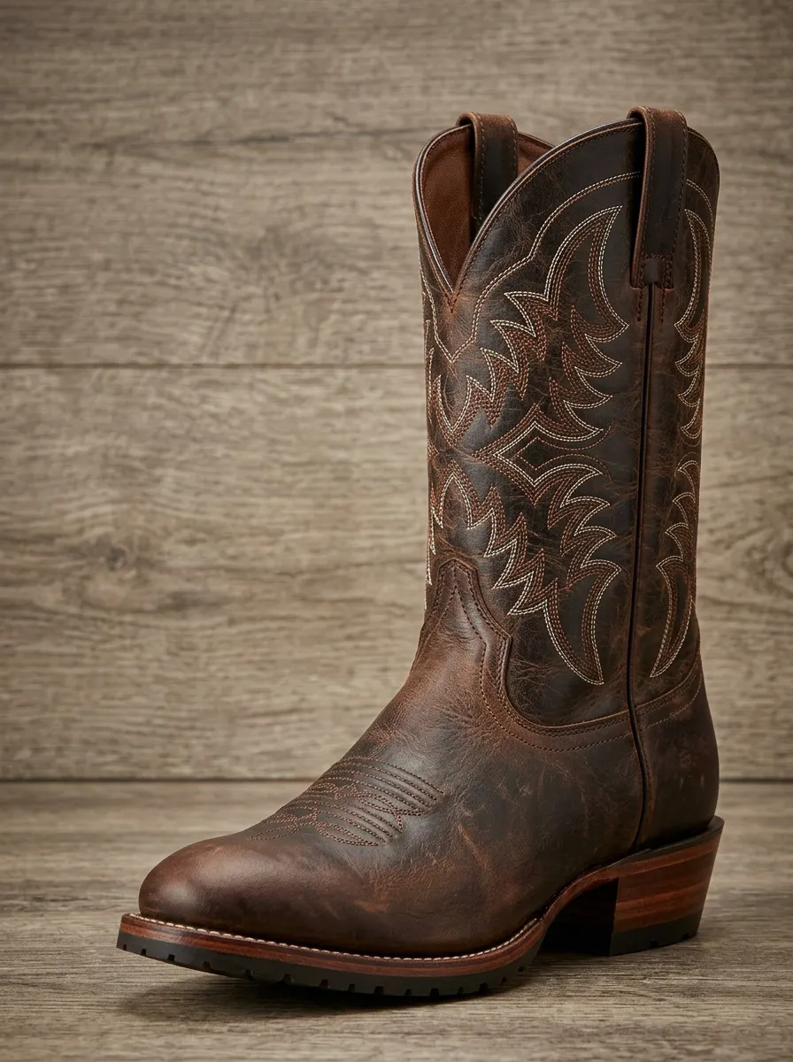 Men's Ranch Inspired Western Cowboy Embroidered Cowboy Boots