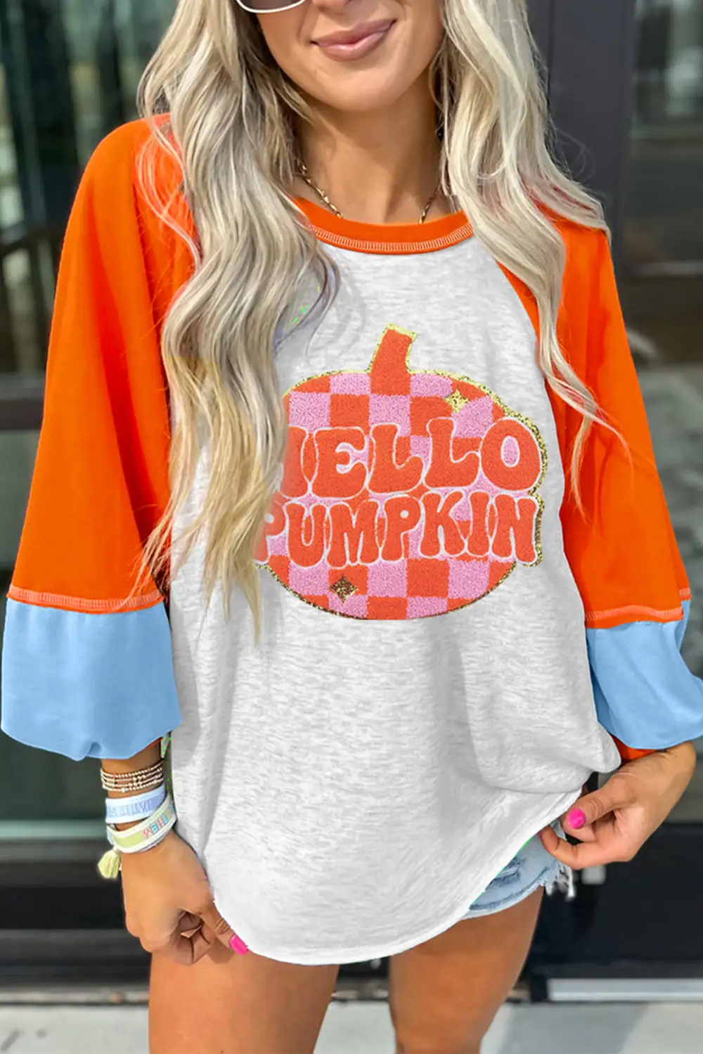 Women's Graphic Colorblock Bubble Sleeve T-Shirt