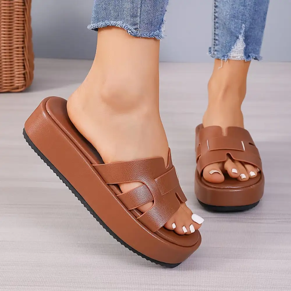 Relaxed Open-Toe Heeled Sandals