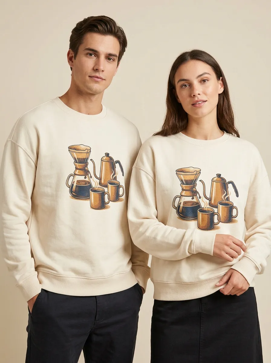 Unisex Coffee Lover Pour-Over Kettle Printed Sweatshirt