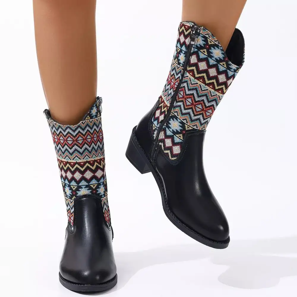 Relaxed Pointed Toe Block Heel Boots