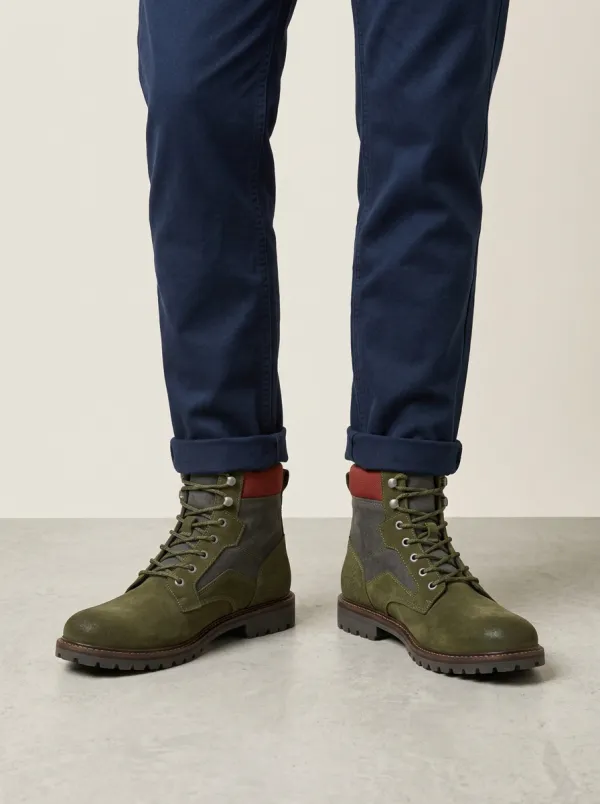 Unisex Contemporary Outdoor Hiking Topographic Pattern Print Work Boots
