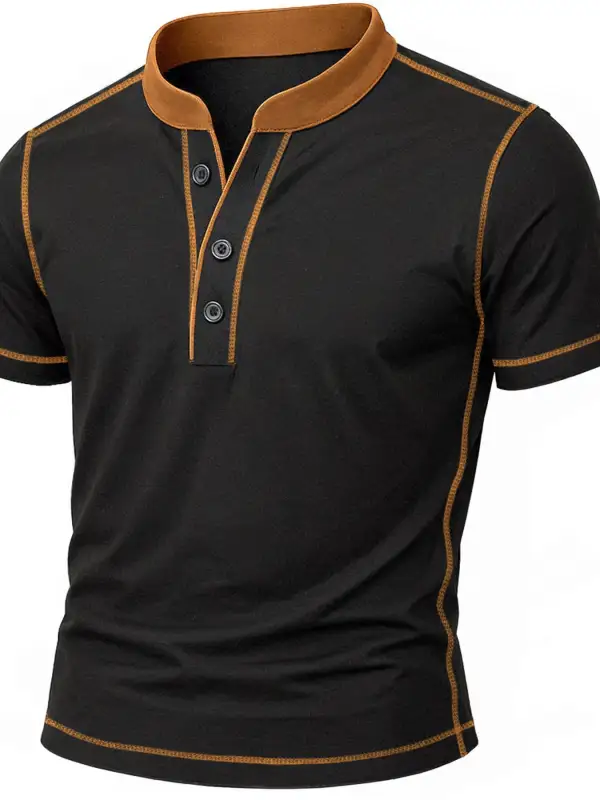 Casual Button-Detail Short-Sleeve T-Shirt
