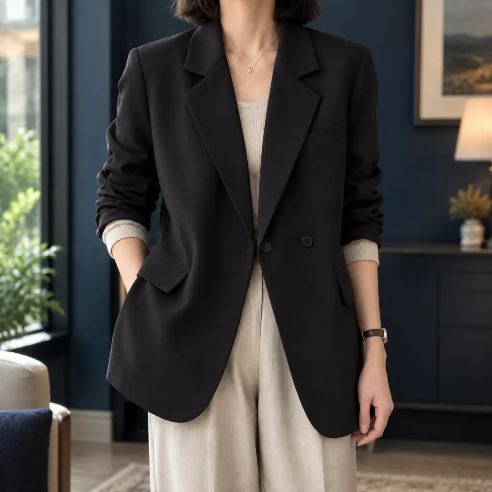 Notched Lapel Relaxed Blazer