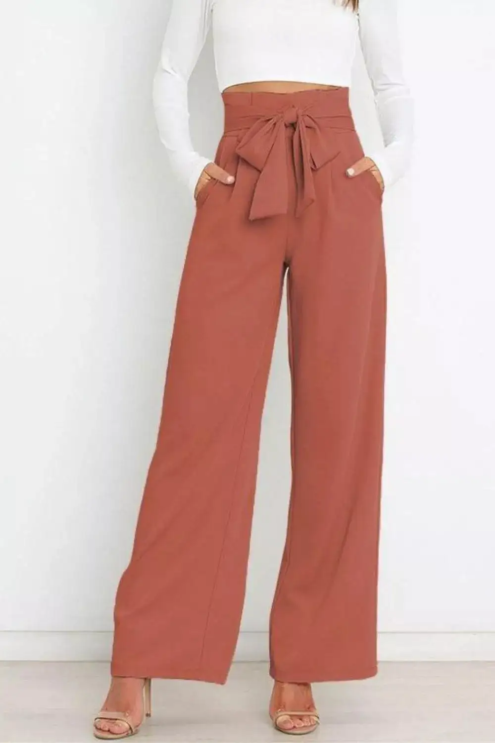 Wide Leg High Waist Pocketed Everyday Pants