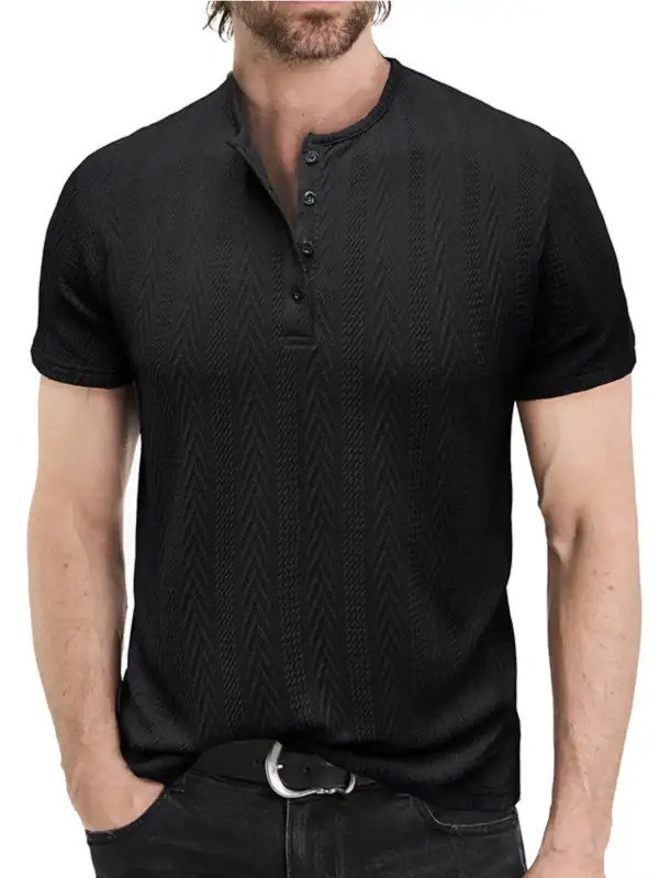 Easy Fit Textured Collared Polo Shirt