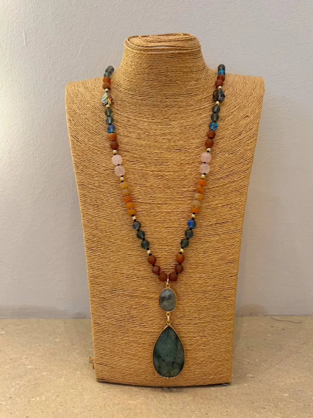 Long Profile Stone Necklace