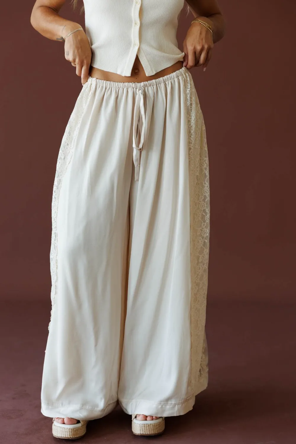 Wide-Leg Lace Pants