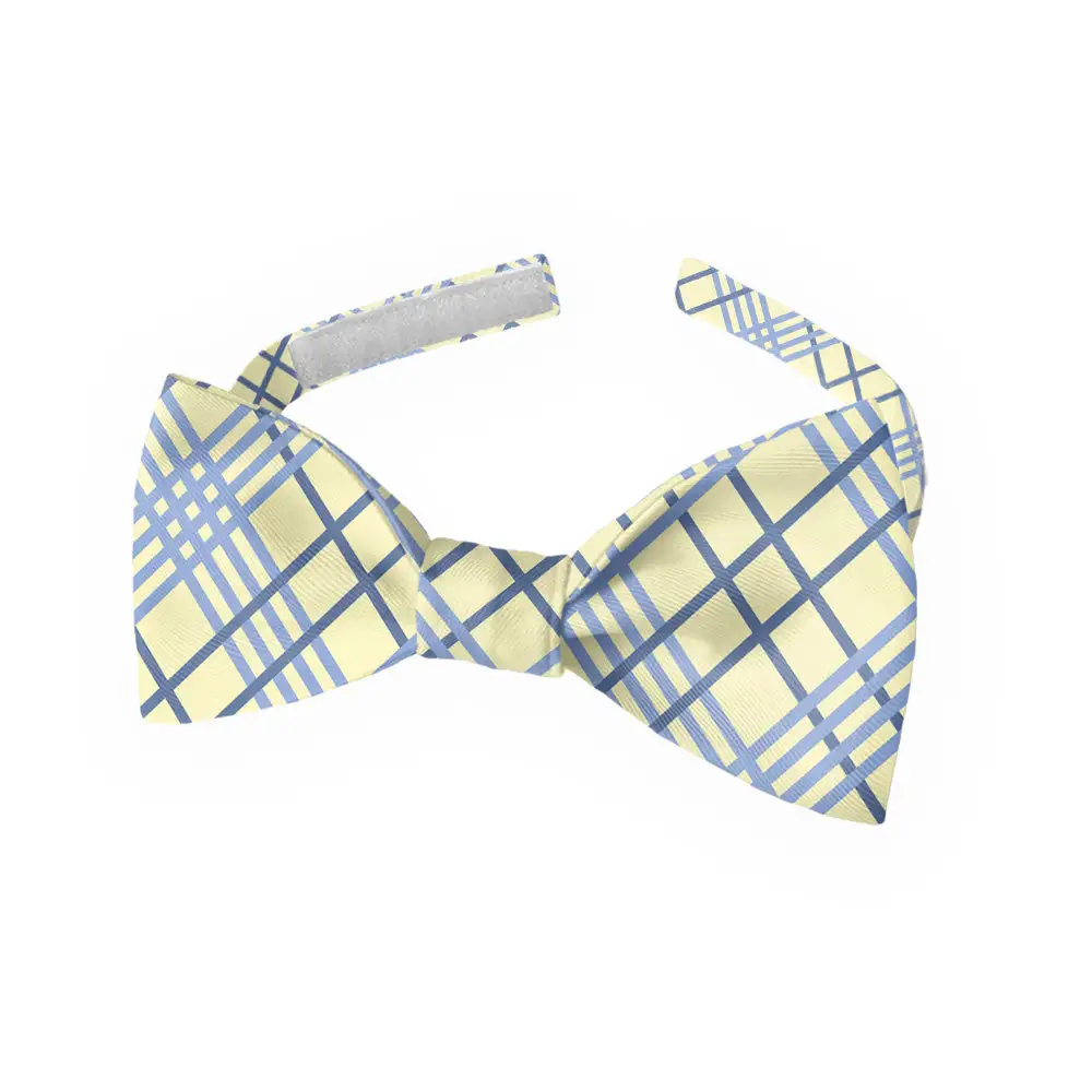 Refined Plaid Motif Bow Tie