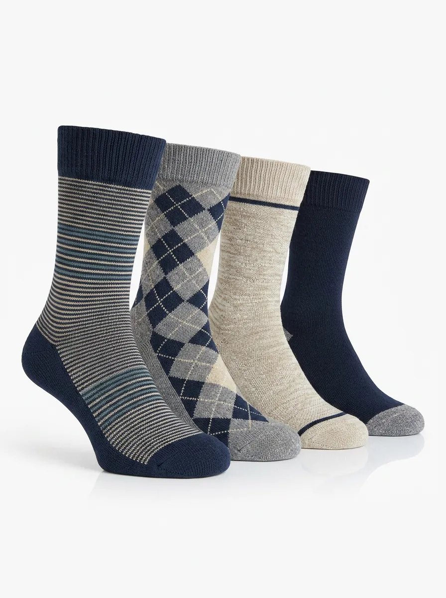 Daily Men's Four-Pair Long Socks