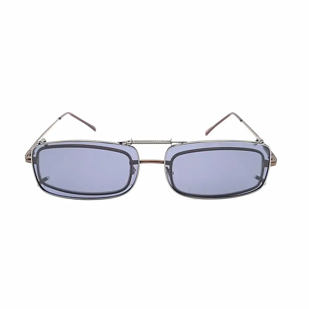 Amber Lens 52mm Rectangular Polarized Clip-On Sunglasses