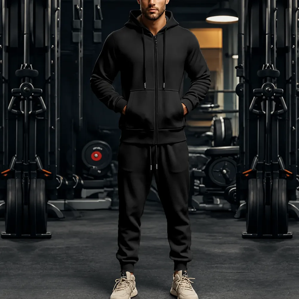 Fleece-Lined Zip Hoodie Jogger Se