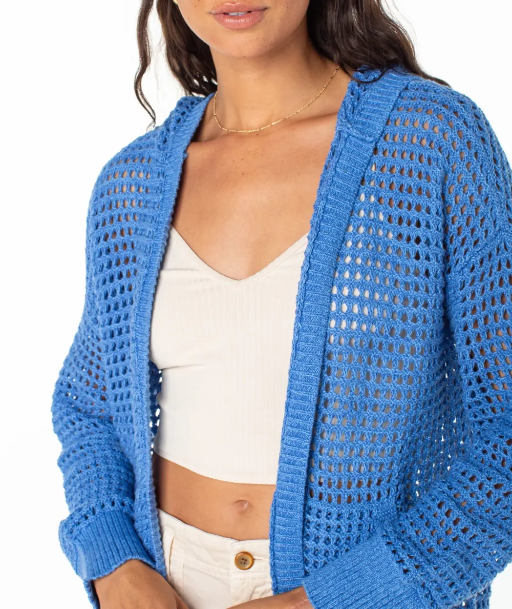 Open-Knit Hooded Sweater