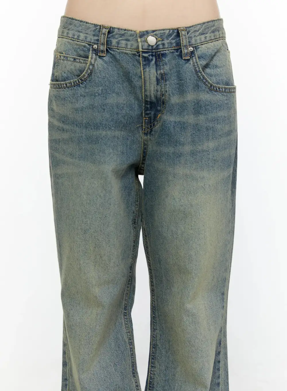 Vintage Wash Flared Jeans