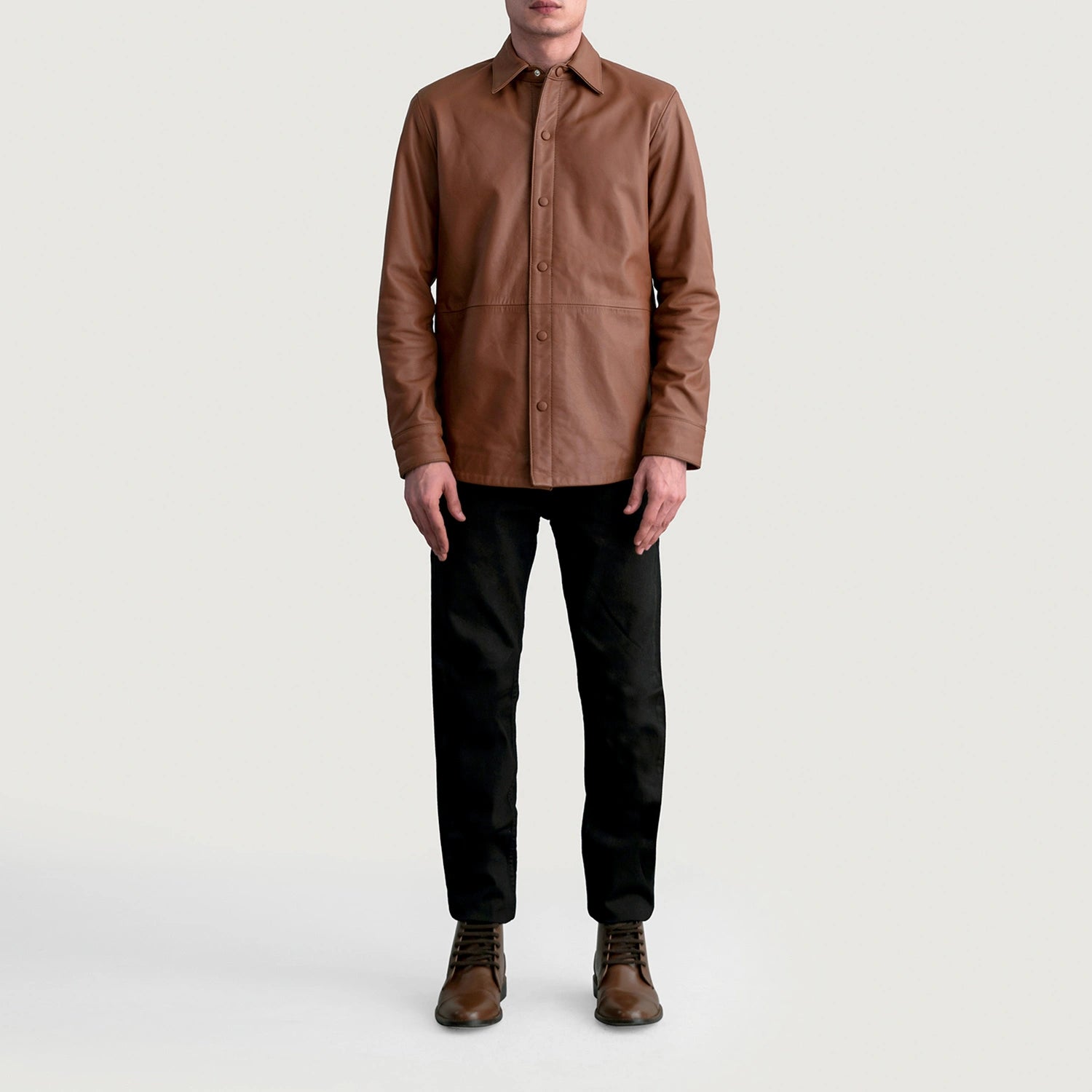 Men's Clean Line Leather Jacket