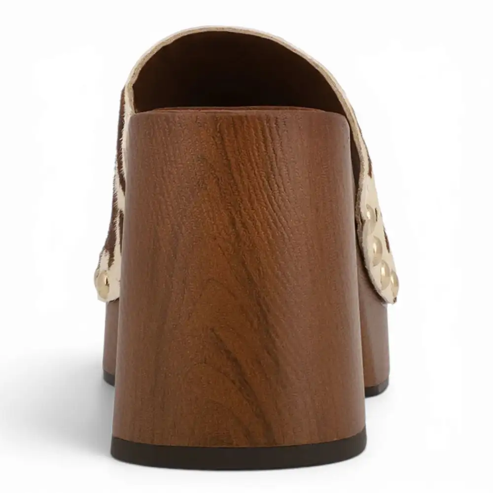 Emmerie Cowhide Platform Mule Heel