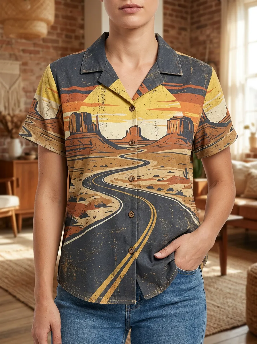 Women's Modern Desert Road Trip Monument Valley Shirt