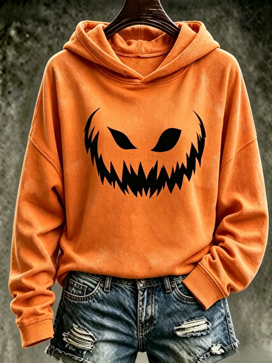 Women's Halloween Art Printed Hoodie