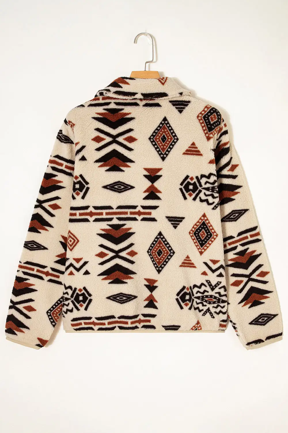Zip Detail Western Inspired Zip Pullover Sweatshirt
