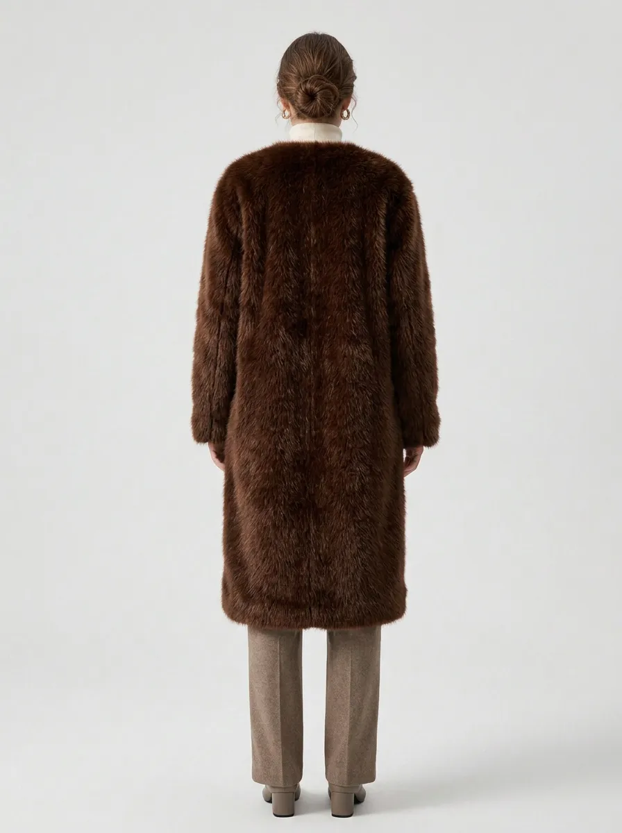 Dressy Longline Faux Fur Coat