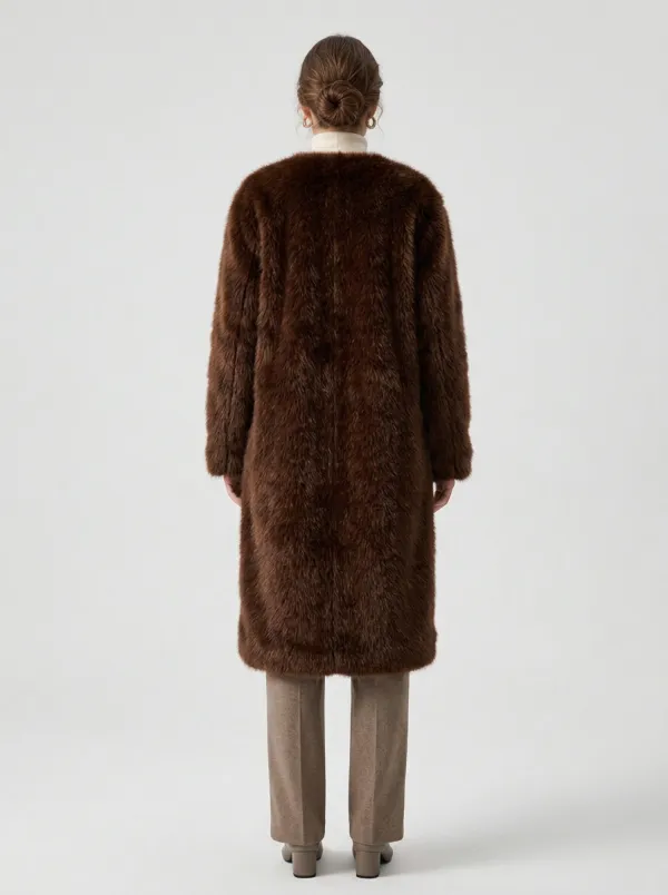 Dressy Longline Faux Fur Coat