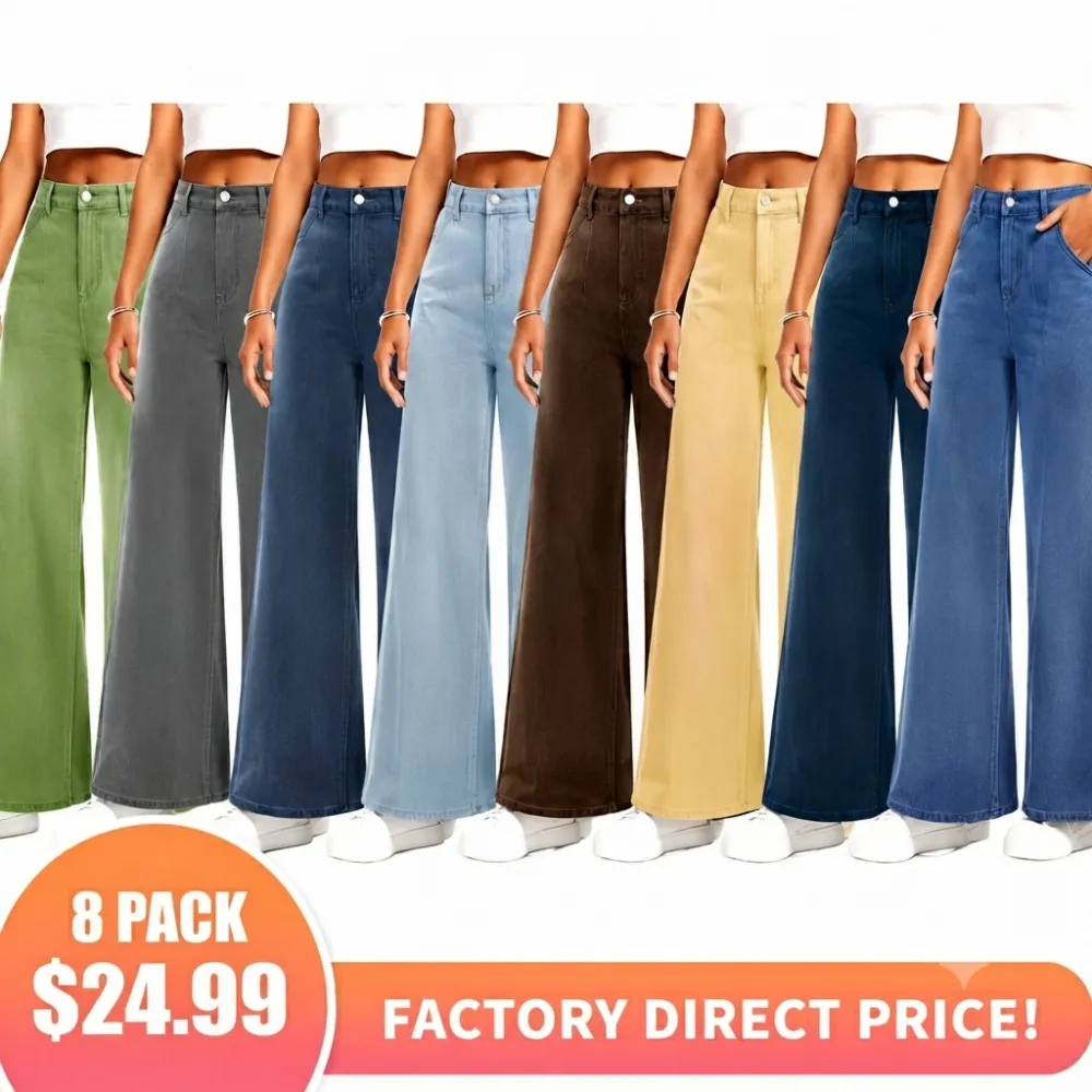 ⏰ TODAY ONLY - High Waisted Tummy Control Wide Leg Jeans