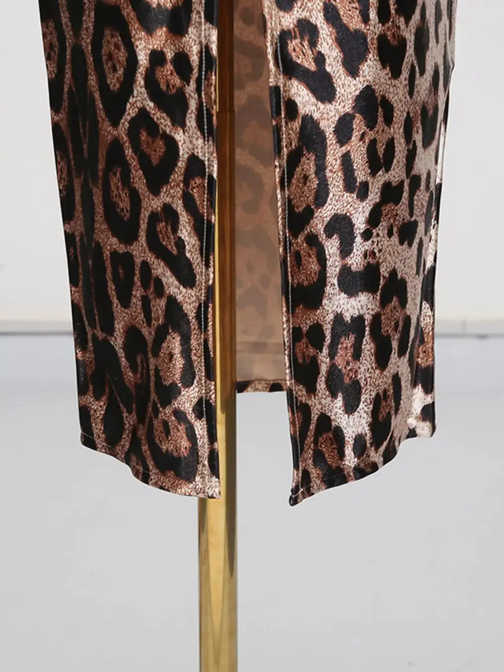 Animal Print Slit Midi Dress