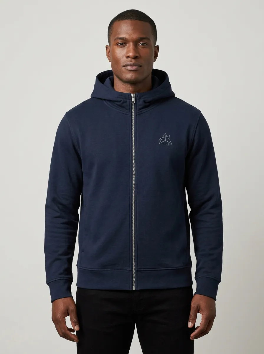 Men's Geometric Star Graphic Full-Zip Hoodie