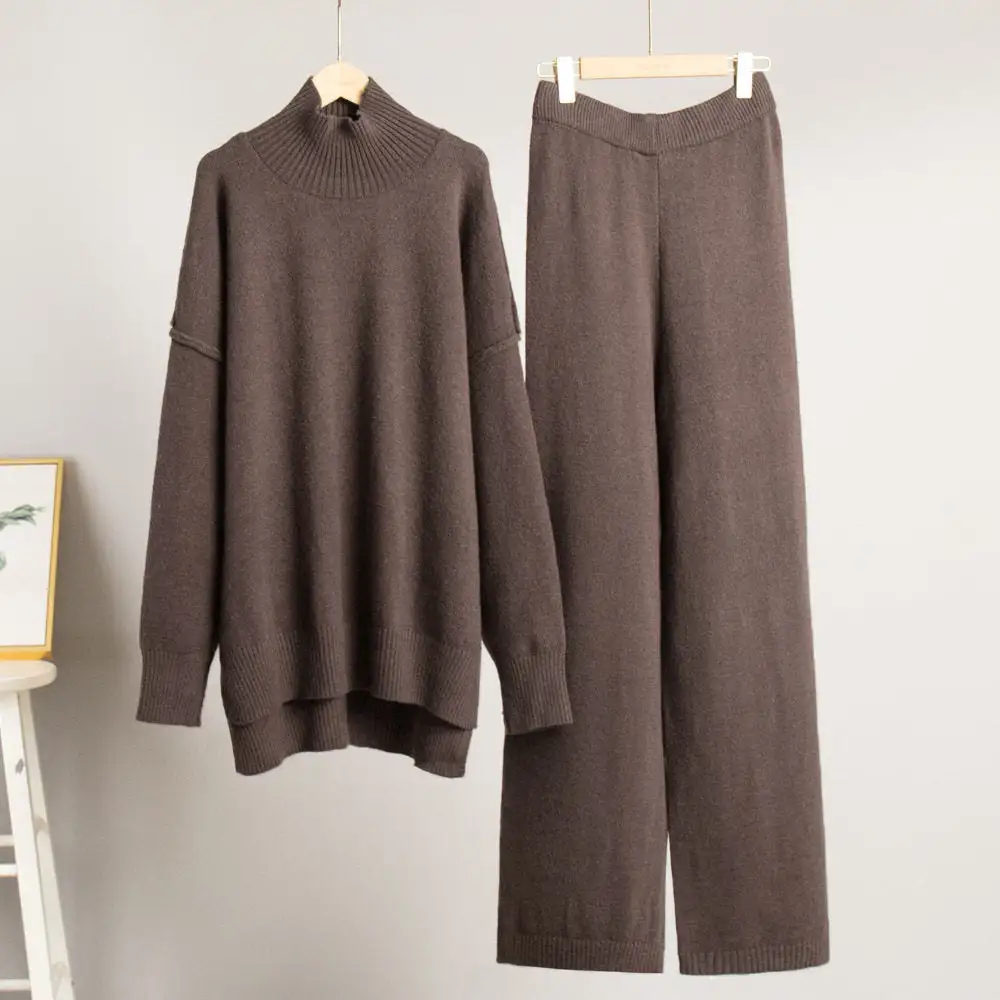 High Neck Sweater Pants Set