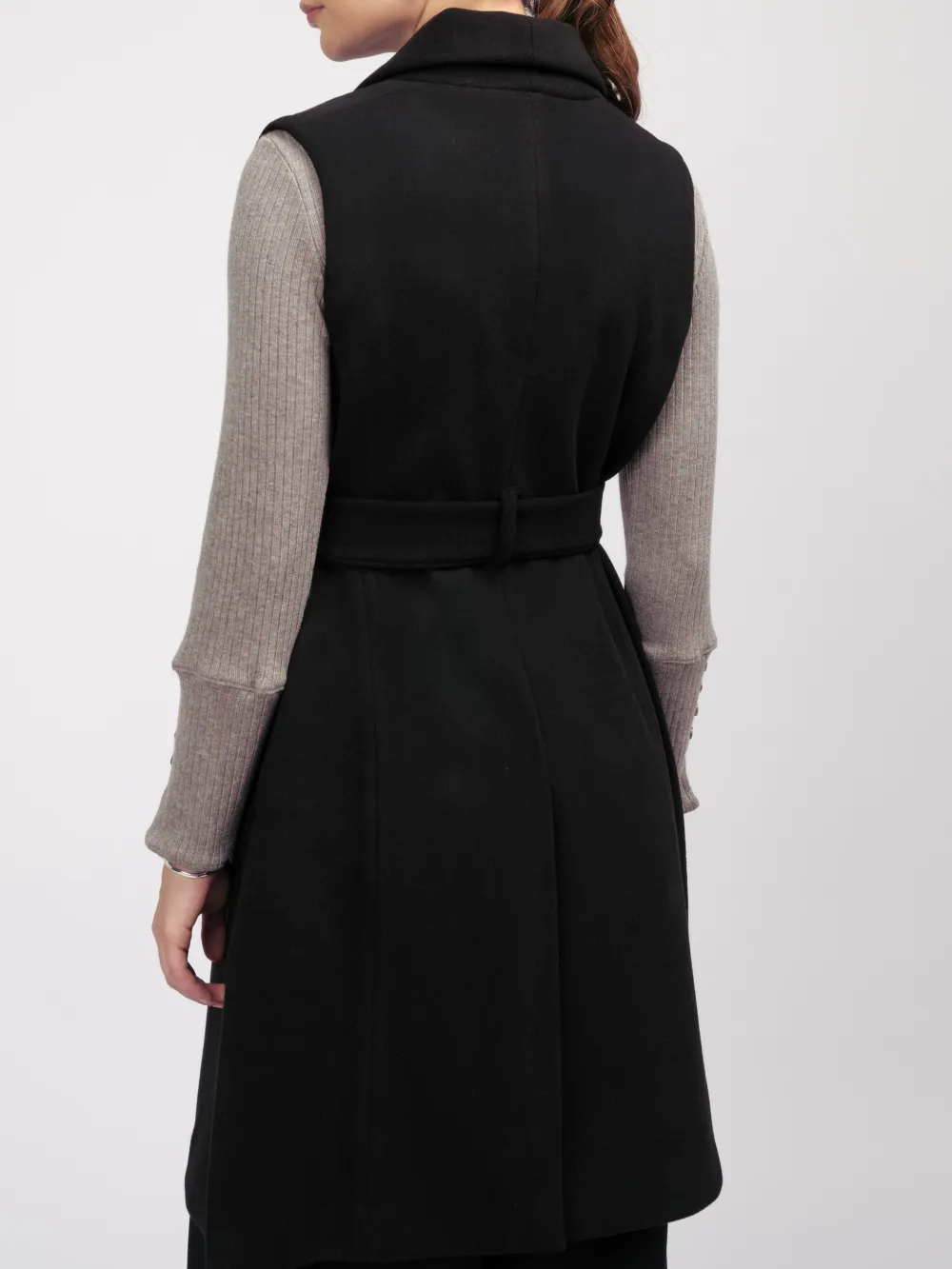 Wool Vest-Style Long Coat