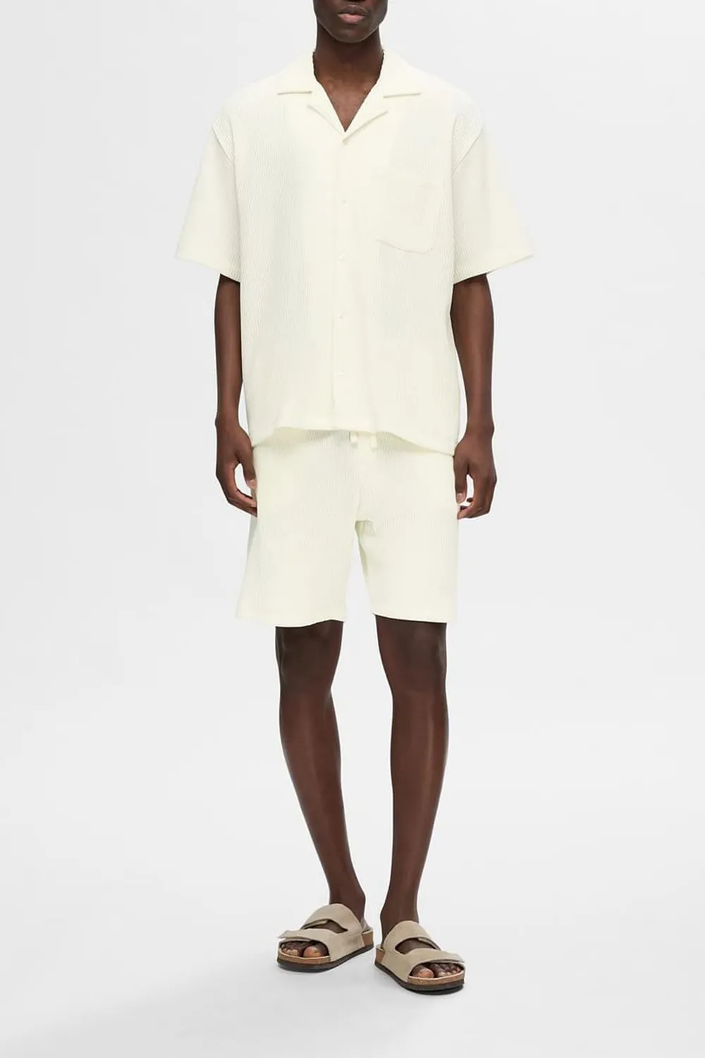 Casual Waffle Textured Co-ord Set Shorts