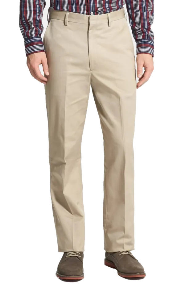 Structured Microfiber Performance Flat Front Pleated Front Short Rise Trousers