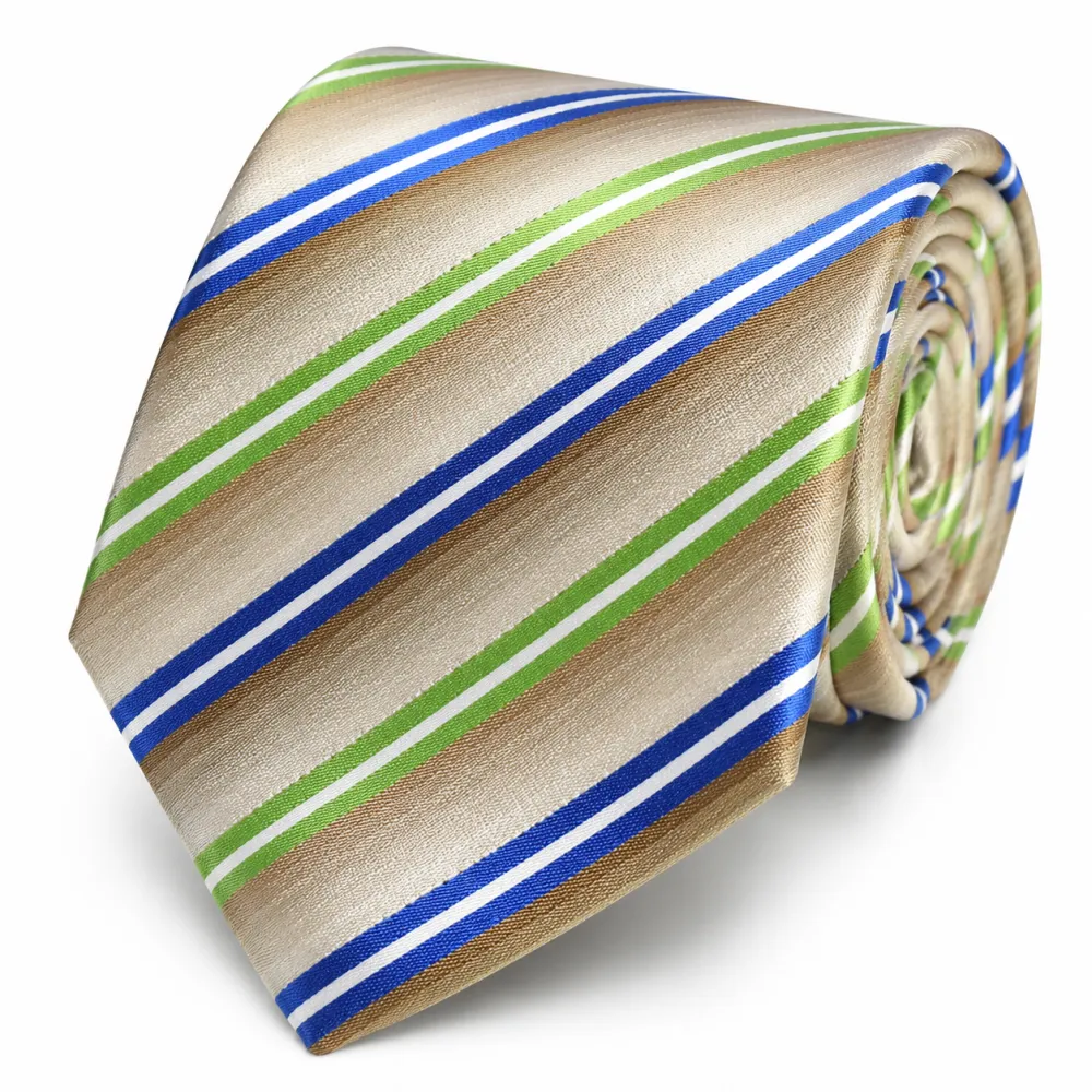 Tailored Striped Men's Necktie With Pocket Square