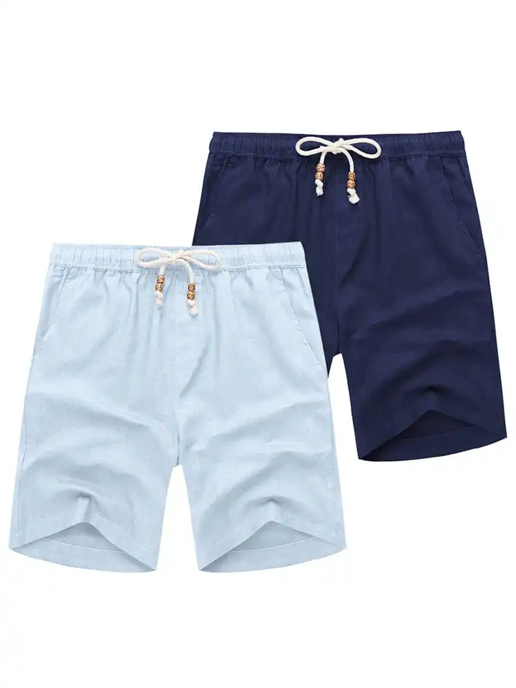 Two Piece Linen Shorts Set