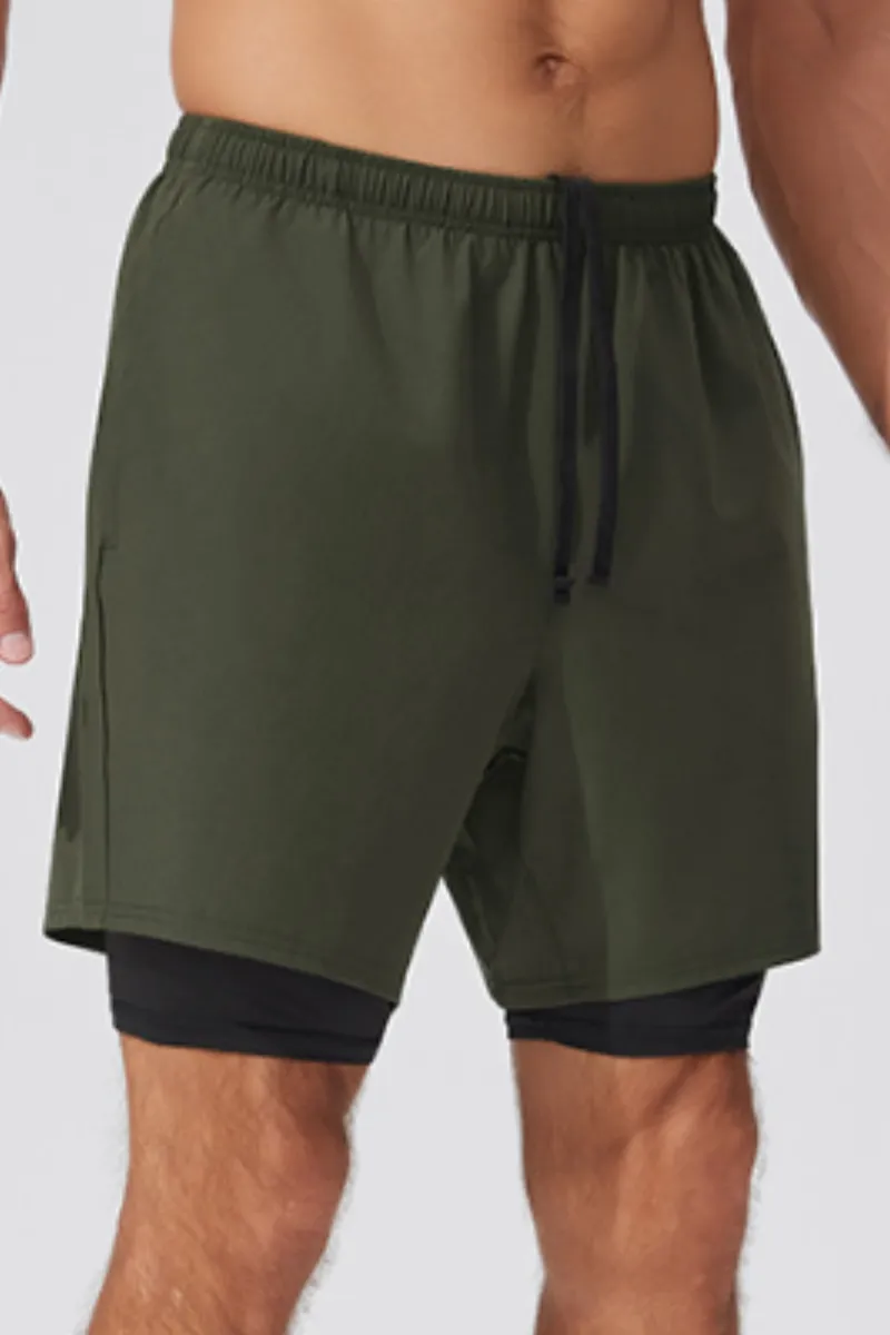 Quick Dry Drawstring Side Pocket Athletic Shorts