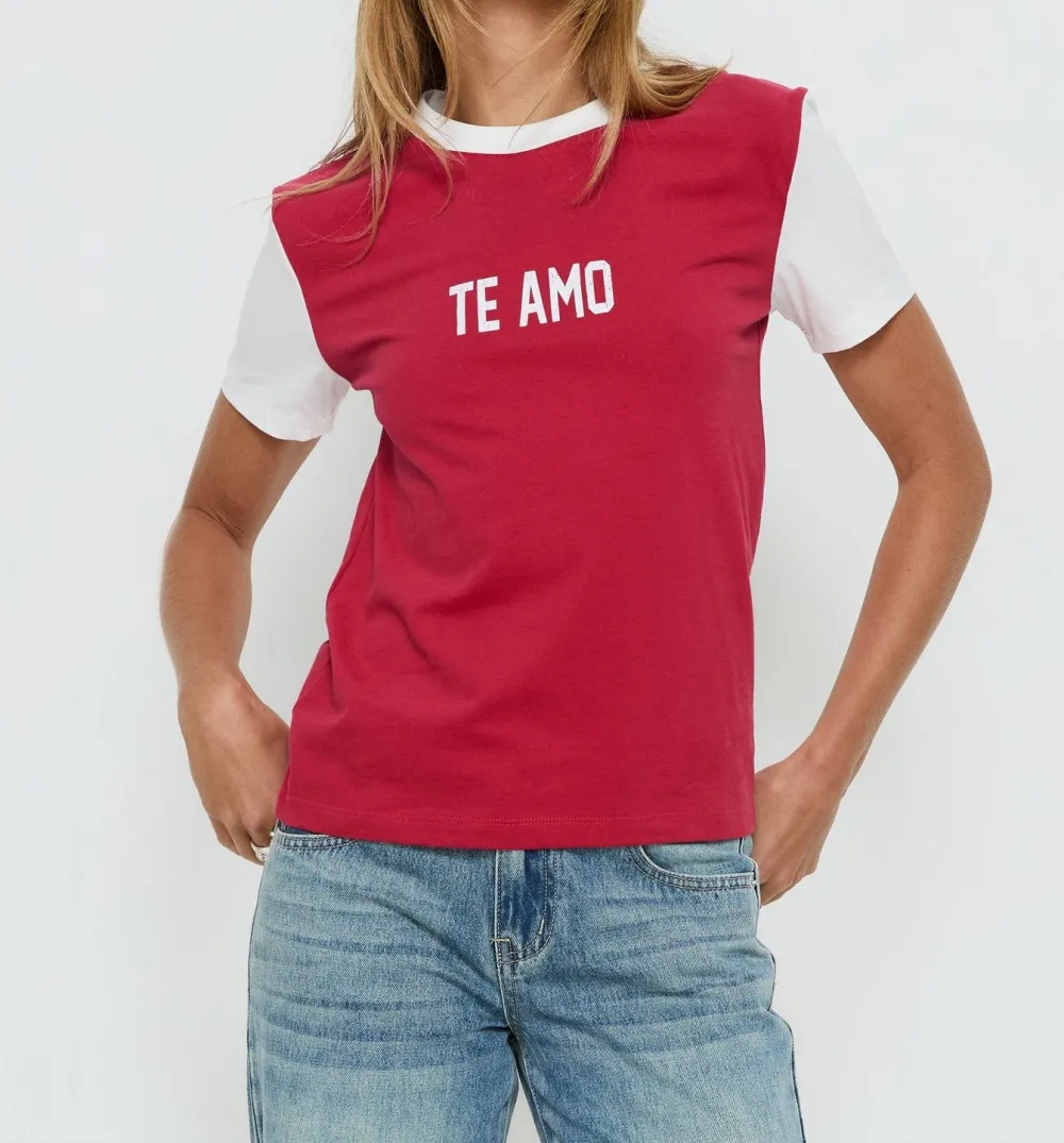 Crimson Contrast Graphic Tee