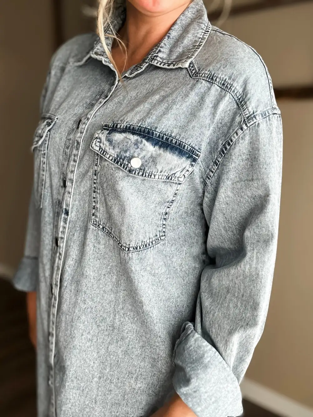 Relaxed Denim Shirt Dress