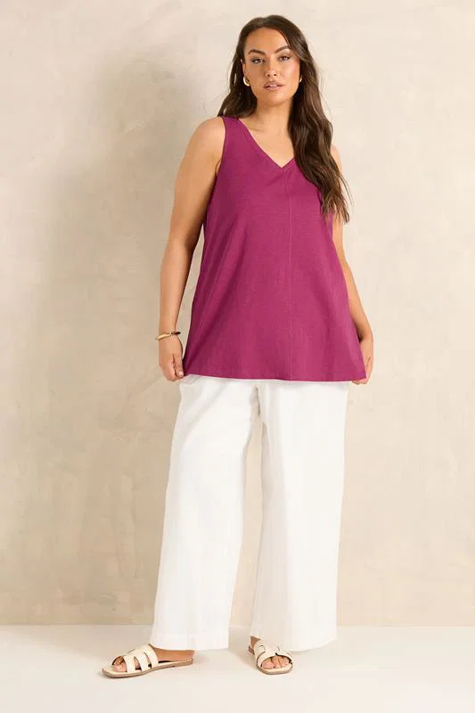 Berry Red Premium Cotton Vest Top detail 1