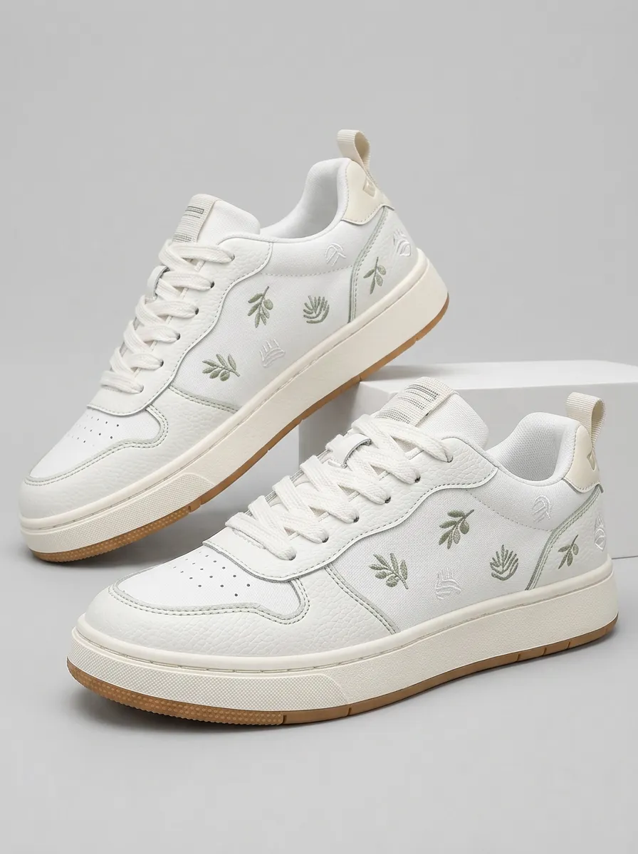 Men's Street Botanical Leaf Pattern Printed Sneakers
