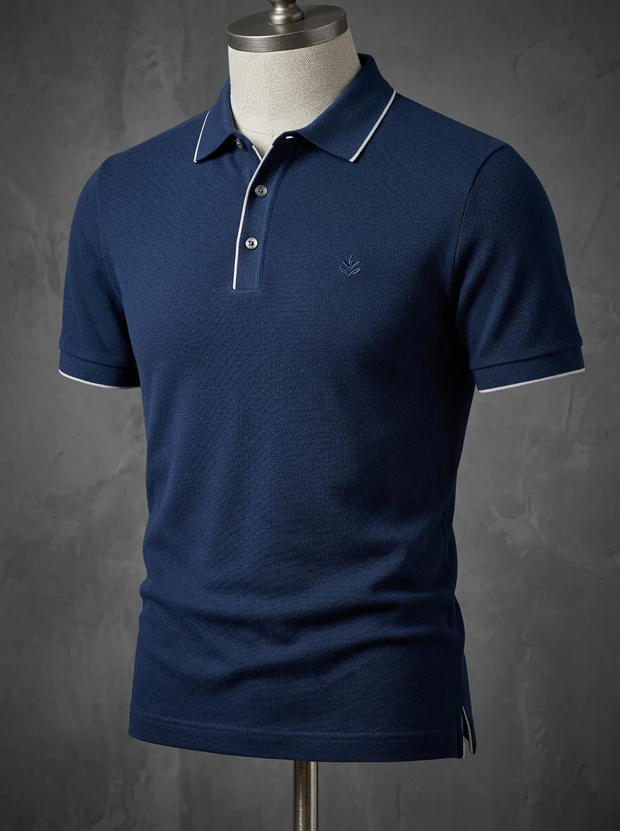 Leaf-Detail Men's Polo Shirt