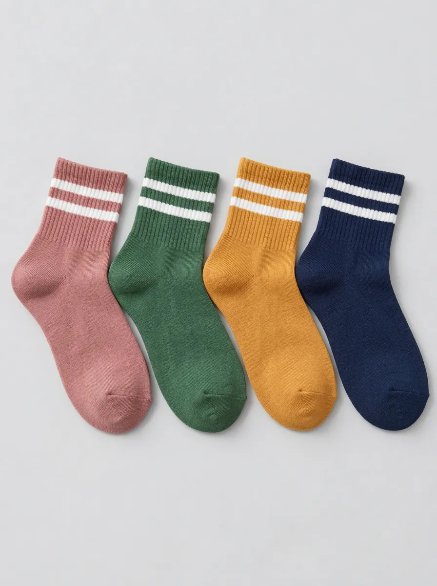 Women's Multicolor Striped Crew Socks 4-Pack