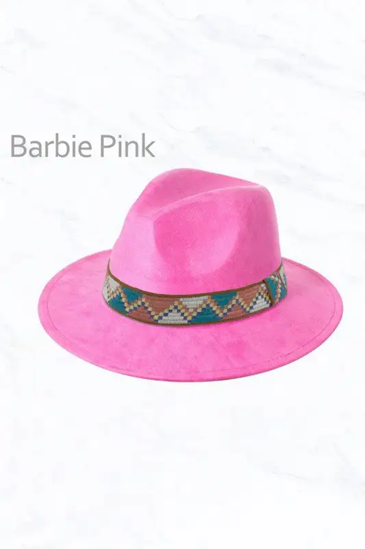 Suede Fedora Regular Peach Top with Fabric Belt
